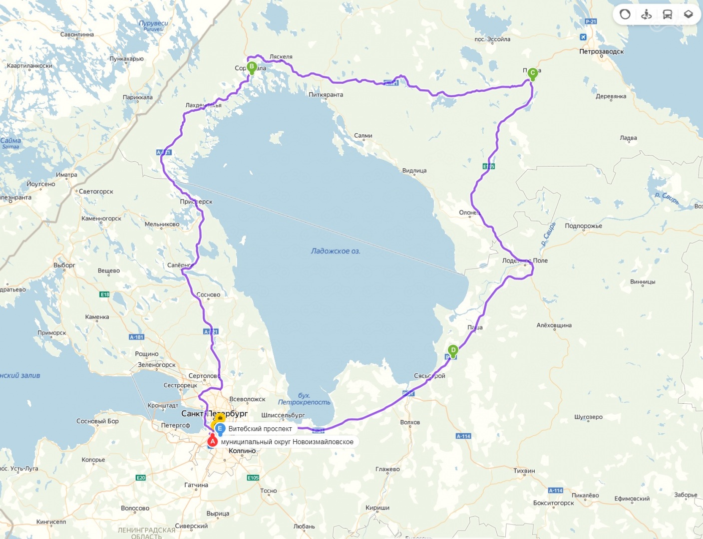 Таким в результате оказался маршрут. Без малого, 900 километров.