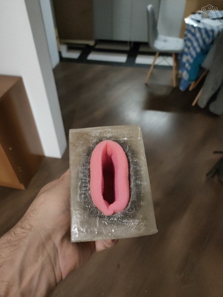 добавляем ещё одну ступень очистки в виде розовой насадки на микрофон от караоке.