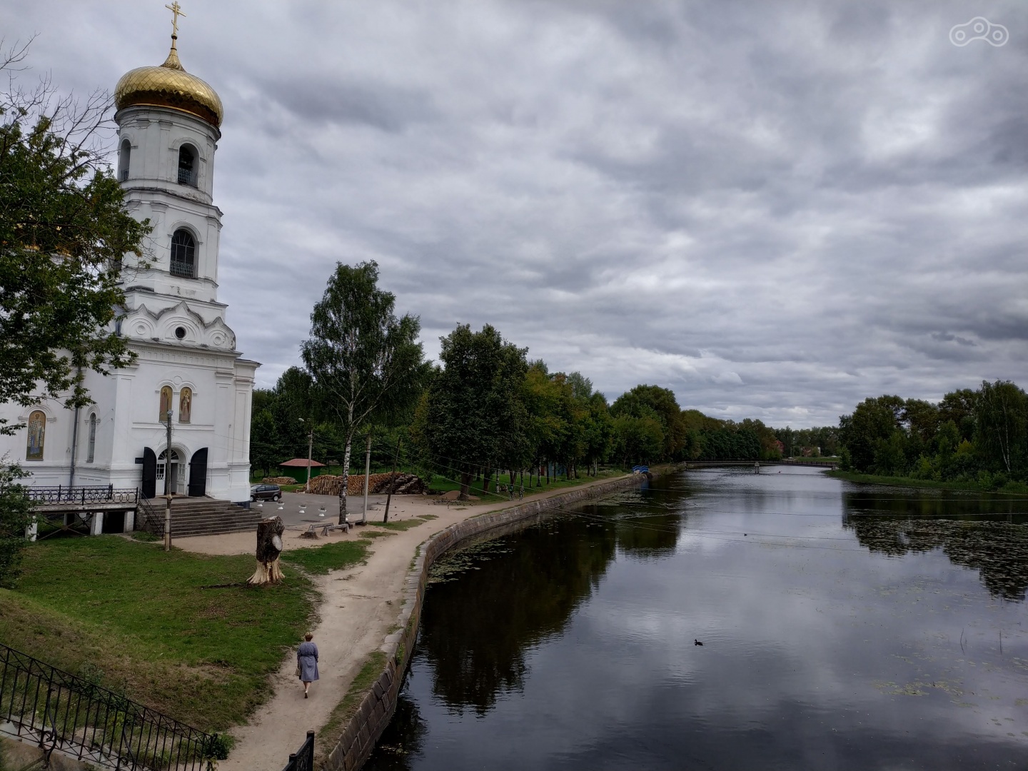 река Цна, вид на колокольню Богоявленского собора